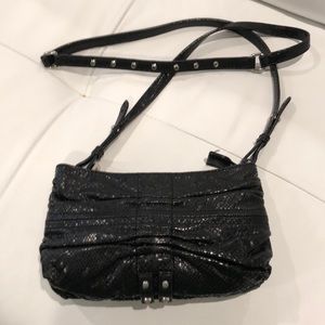 Crossover mini Black sparkles Studded purse